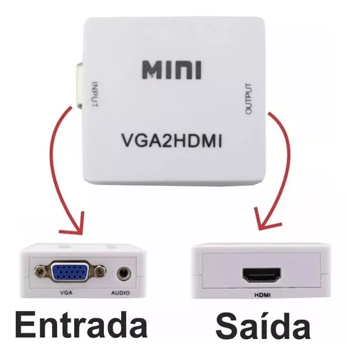 Conversor Adaptador VGA para HDMI Conector PC VGA em Monitor HDMI VGA2HDMI-01