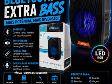 Caixa de Som Bluetooth Extra Bass