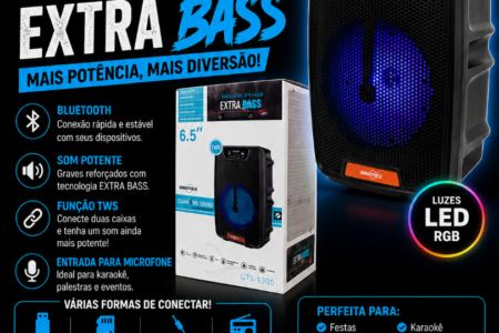 Caixa de Som Bluetooth Extra Bass