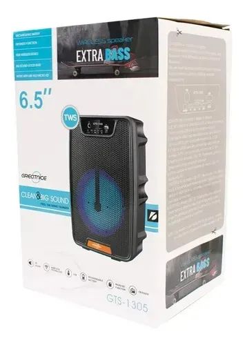 Caixa de Som Extra Bass Com Bluetooth  LED Portátil  Entreda Para  Microfone-01